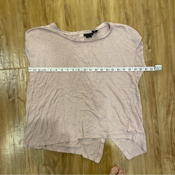 Tahari women’s Sleeveless Rose Pink Linen Top With Angled Buttons On Back, XL - Picture 7 of 7